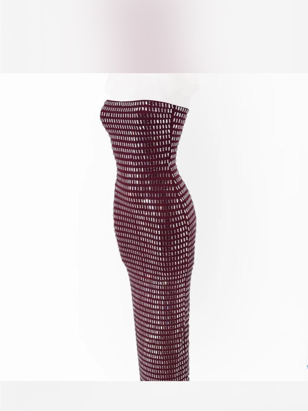 Maroon crystal studded tube dress
